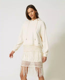 Felpa con passamaneria ricamata e frange | TWINSET - PMC Portici