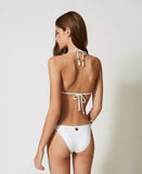 Bikini a triangolo con ricamo e strass | TWINSET - PMC Portici