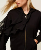 Felpa con volant in georgette | TWINSET - PMC Portici
