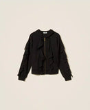 Felpa con volant in georgette | TWINSET - PMC Portici