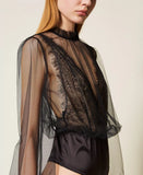 Body in tulle e pizzo | TWINSET - PMC Portici