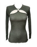 Maglia girocollo con ritagli