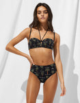 Bikini a fascia con palme ricamate | Watercult - PMC Portici