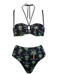 Bikini a fascia con palme ricamate | Watercult - PMC Portici