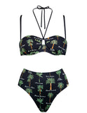 Bikini a fascia con palme ricamate | Watercult - PMC Portici