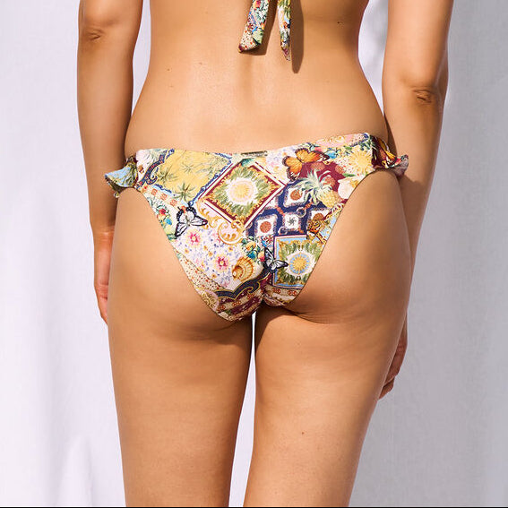 Bikini a fascia fantasia patchwork con volant | Watercult - PMC Portici