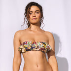 Bikini a fascia fantasia patchwork con volant | Watercult - PMC Portici