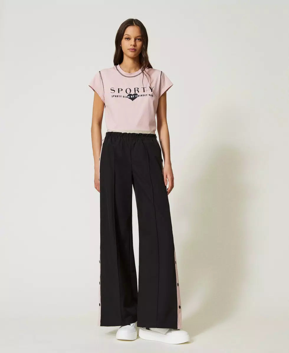 Pantaloni ampi con bottoni laterali | TWINSET - PMC Portici