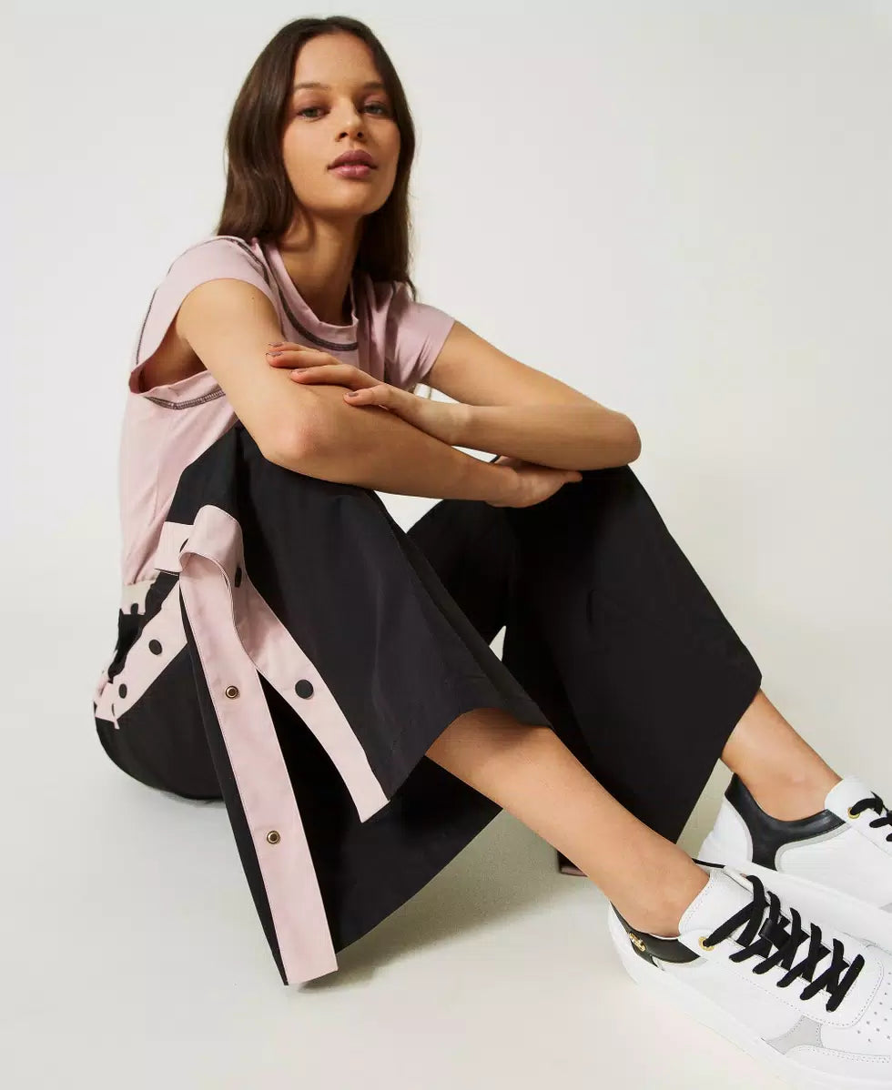 Pantaloni ampi con bottoni laterali | TWINSET - PMC Portici