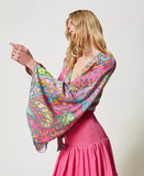 Blusa in twill a stampa paisley