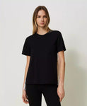 T-shirt con balze plissé e pizzo | TWINSET - PMC Portici