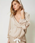 Blusa in raso con cappuccio | TWINSET - PMC Portici