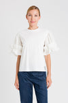 T-shirt con maniche in taffetas