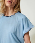T-shirt con treccia e frange | TWINSET - PMC Portici