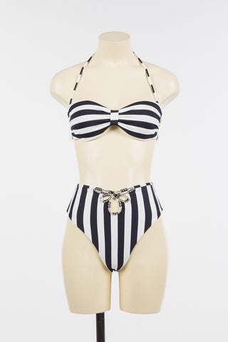 Bikini fascia fantasia righe ricamo gioiello | TWINSET - PMC Portici