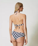 Bikini a righe con coppa e castoni | TWINSET - PMC Portici