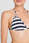 Bikini triangolo fantasia righe con gioiello |TWINSET- PMC Portici