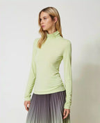 T-shirt dolcevita con ricamo logo | TWINSET - PMC Portici