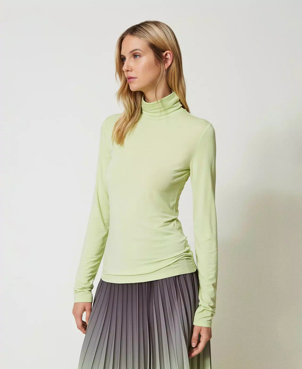 T-shirt dolcevita con ricamo logo | TWINSET - PMC Portici