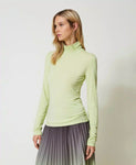 T-shirt dolcevita con ricamo logo | TWINSET - PMC Portici