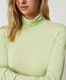 T-shirt dolcevita con ricamo logo | TWINSET - PMC Portici