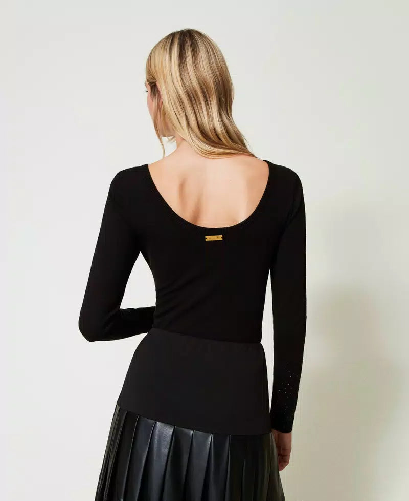 Maglia con strass in dégradé | TWINSET - PMC Portici