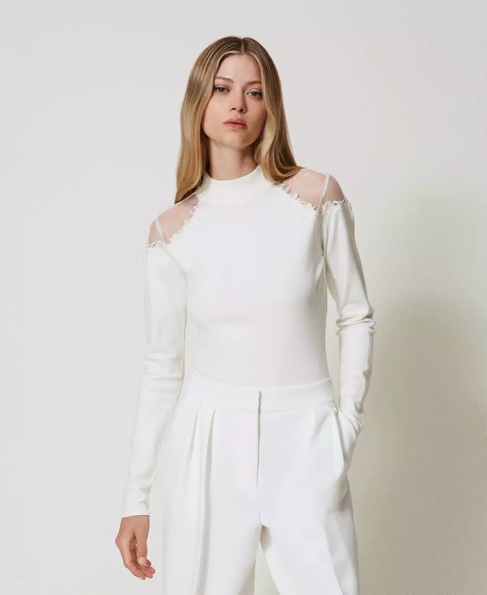 Lupetto con inserti di tulle | TWINSET - PMC Portici


