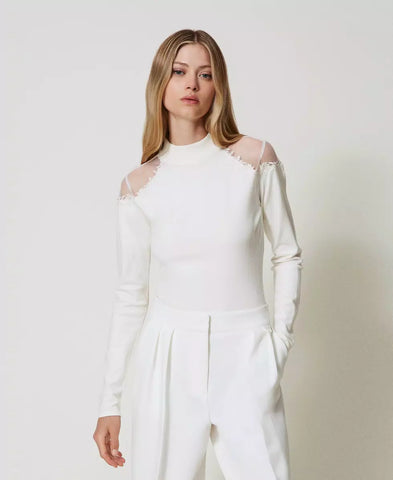 Lupetto con inserti di tulle | TWINSET - PMC Portici

