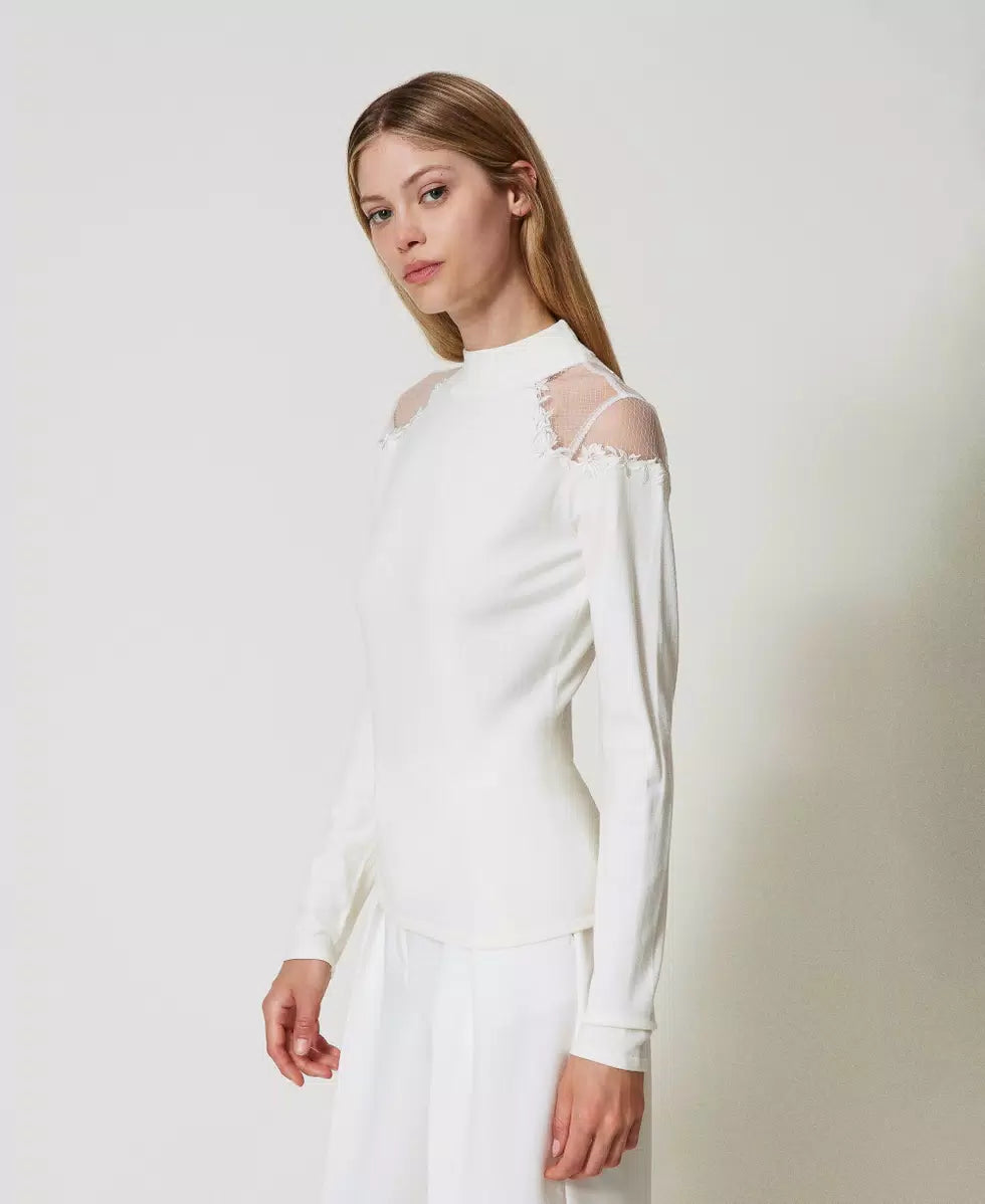 Lupetto con inserti di tulle | TWINSET - PMC Portici

