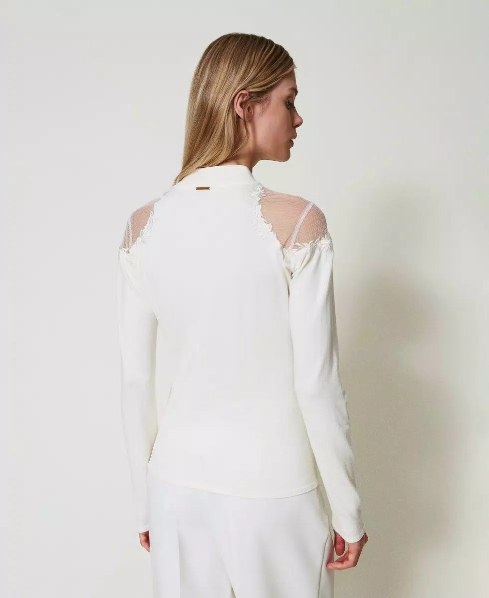Lupetto con inserti di tulle | TWINSET - PMC Portici


