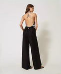 Tuta in misto lino con ricami | TWINSET - PMC Portici

