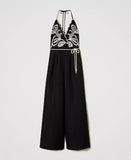 Tuta in misto lino con ricami | TWINSET - PMC Portici

