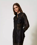 Camicia in georgette laminata | TWINSET - PMC Portici

