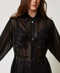 Camicia in georgette laminata | TWINSET - PMC Portici

