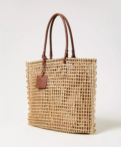 Borsa shopper effetto paglia a rete | TWINSET - PMC Portici

