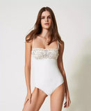 Costume intero con ricamo e strass | TWINSET - PMC Portici


