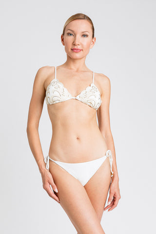 Bikini a triangolo con ricamo e strass | TWINSET - PMC Portici