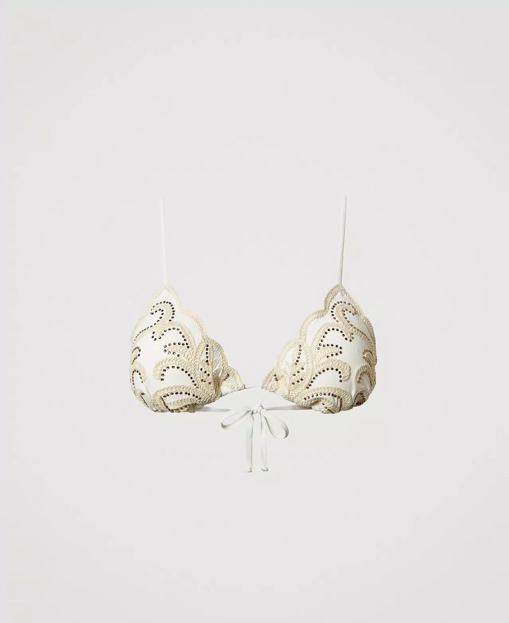 Bikini a triangolo con ricamo e strass | TWINSET - PMC Portici