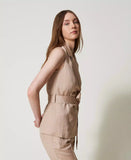 Gilet in misto lino con cintura | TWINSET - PMC Portici


