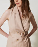 Gilet in misto lino con cintura | TWINSET - PMC Portici

