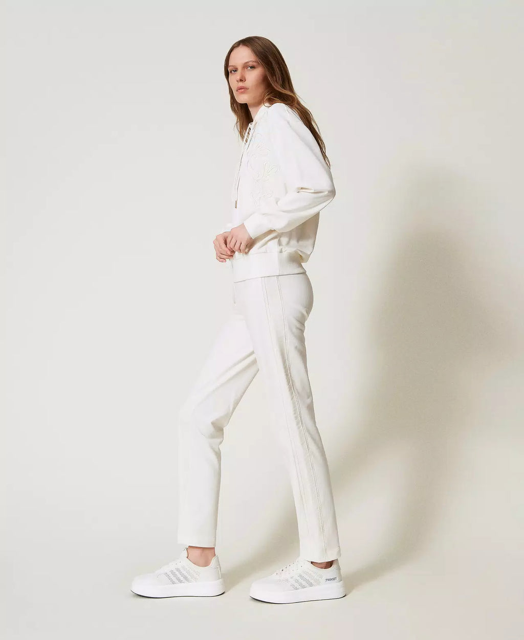 Pantaloni a sigaretta con ricamo | TWINSET - PMC Portici

