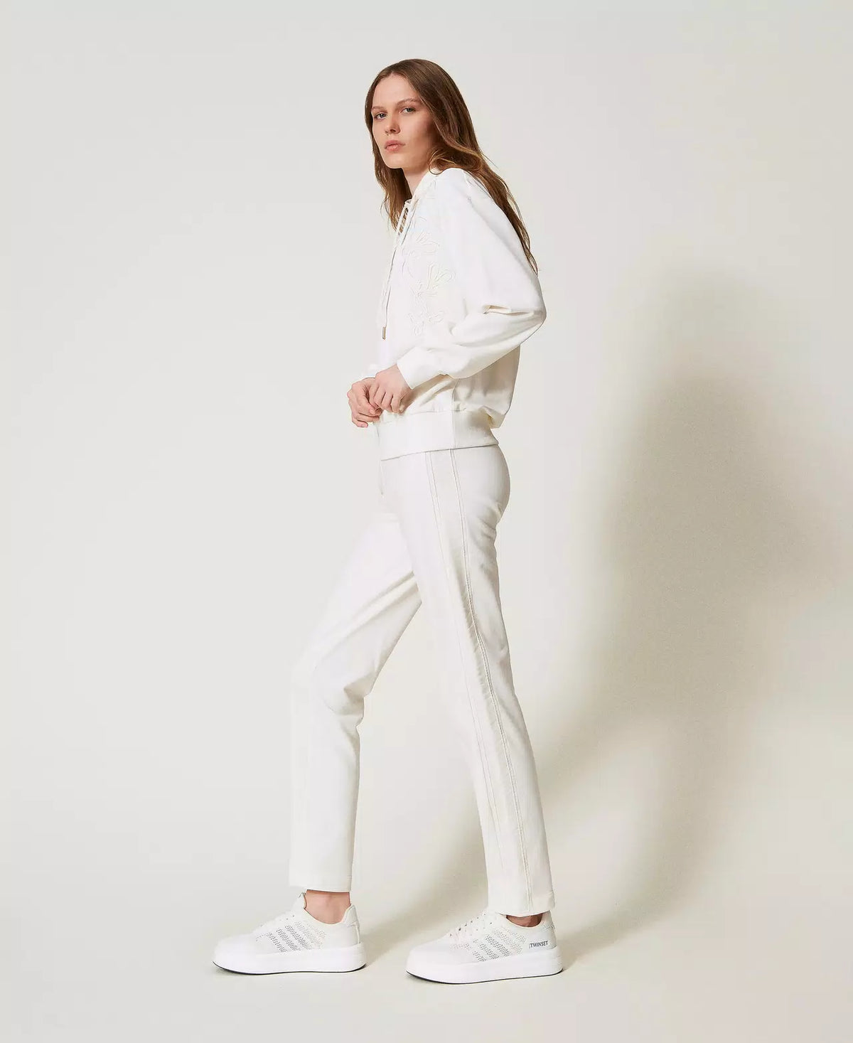 Pantaloni a sigaretta con ricamo | TWINSET - PMC Portici

