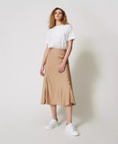 Abito lungo con gonna in raso | TWINSET - PMC Portici