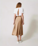 Abito lungo con gonna in raso | TWINSET - PMC Portici