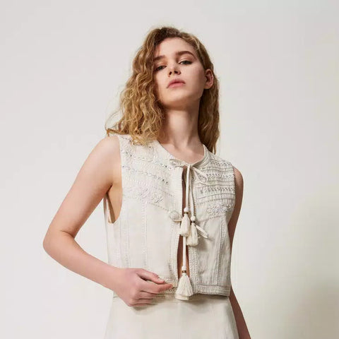 Gilet in misto lino