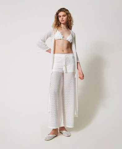 Pantaloni a palazzo in crochet con coulisse | TWINSET - PMC Portici