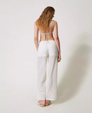 Pantaloni a palazzo in crochet con coulisse | TWINSET - PMC Portici