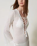 Caftano lungo in crochet | TWINSET - PMC Portici

