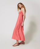 Abito lungo in misto lino con perle | TWINSET - PMC Portici