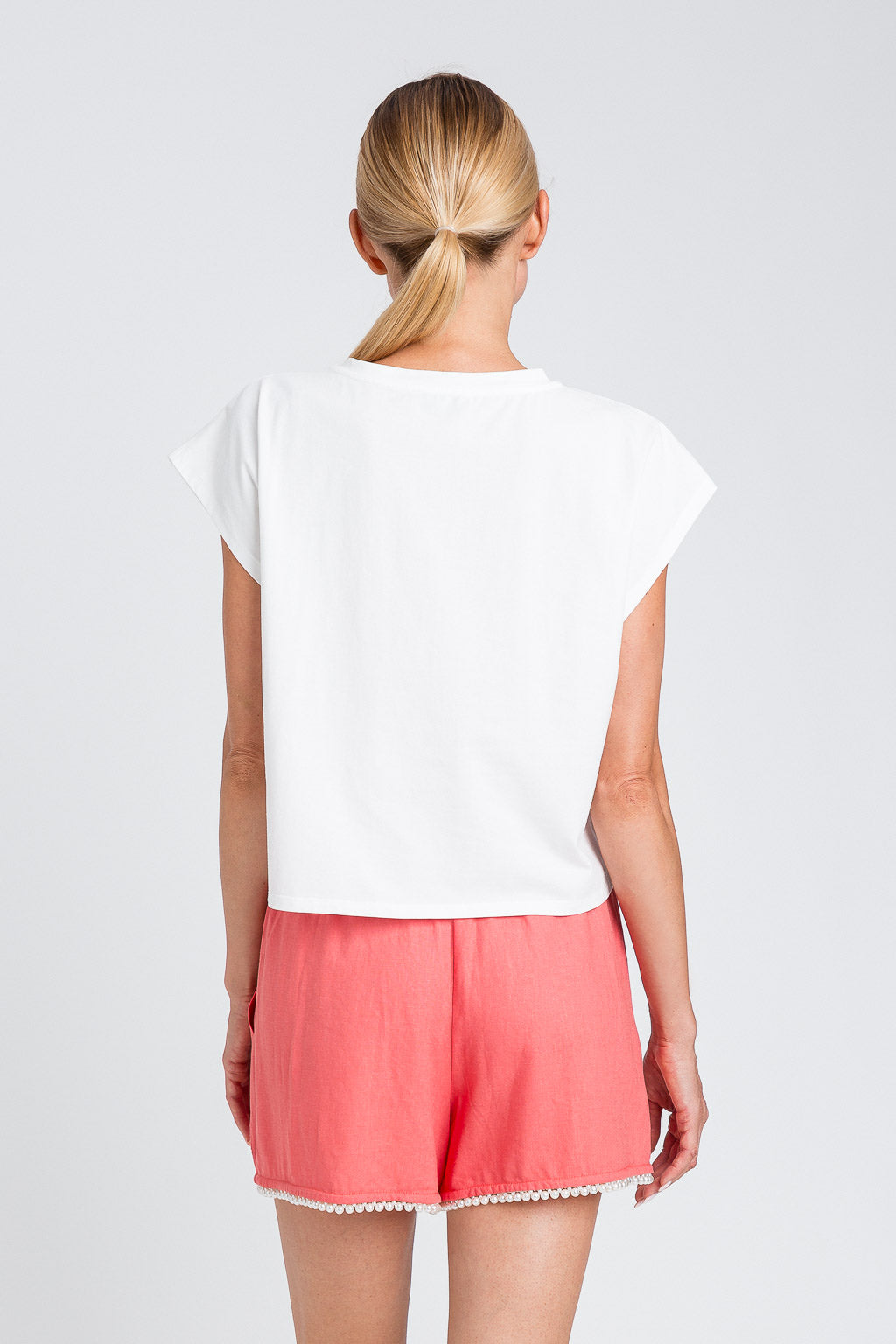 Shorts in misto lino con perle | TWINSET - PMC Portici

